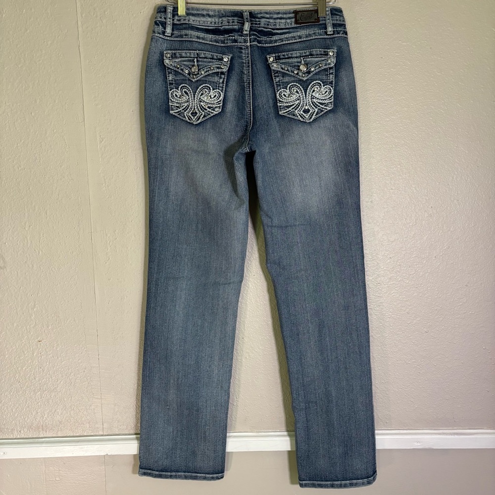 Earl Jeans Y2K faded embellished embroidered bootcut Jeans stretch Size 8 - Picture 4 of 9